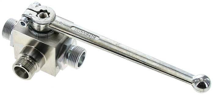 Hochdruck-3-Wege Kugelhahn, L-Bohrung, 12 S (M20x1,5), 0 bis 500bar