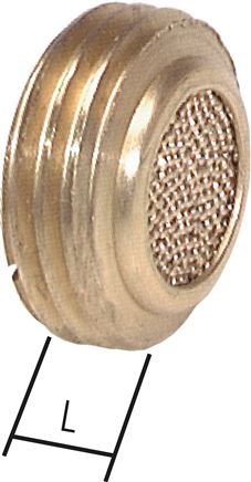 flacher Schalldämpfer G 3/8", Sinterbronze, zum Versenken