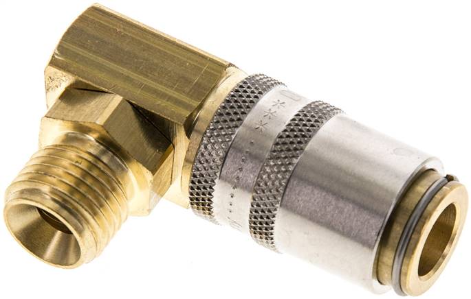 90°-Temperier-Schnellkupplung 9mm Zapfen,G 1/4"(AG)