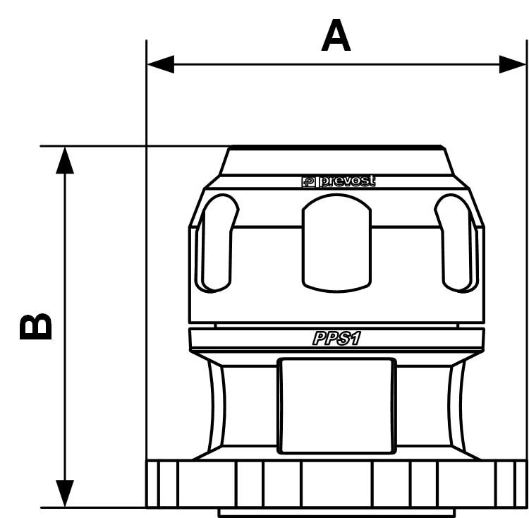 PREVOST-FLANSCH für Rohr mit außen-Ø = 80