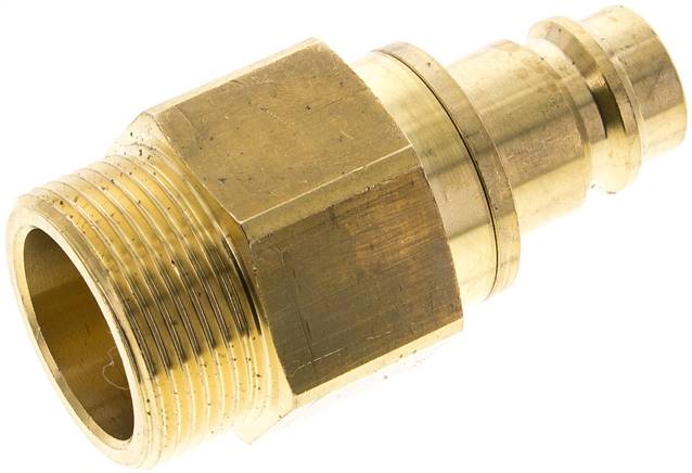 Kupplungsstecker (NW19) G 1-1/4"(AG), Messing, beidseitig absperrend
