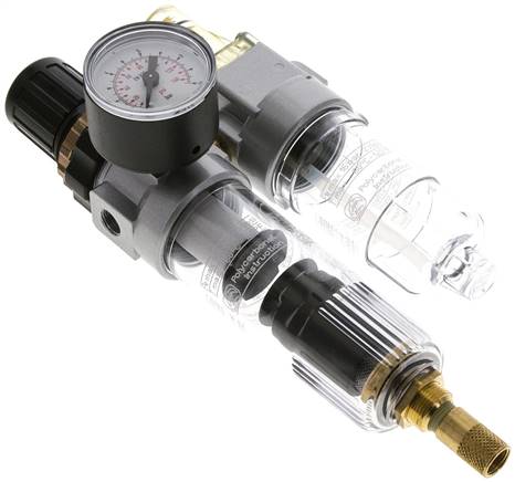 Mini-Wartungseinheit, 2-tlg., G 1/8", 0,2 - 6 bar, Kondensatablass automatisch