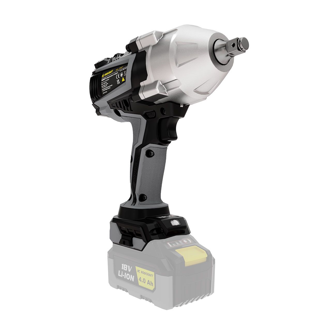 Rodcraft RC9077 Akku-Schlagschrauber  "eBeast", Vierkant 1/2 Zoll, max. Lösemoment 1500 Nm, LED-Licht, ohne Akku, ohne Ladegrät, im Karton