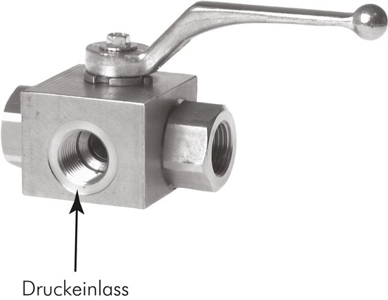 ES-Hochdruck-3-Wege Kugelhahn, L-Bohrung, G 1/8", 0 bis 400bar