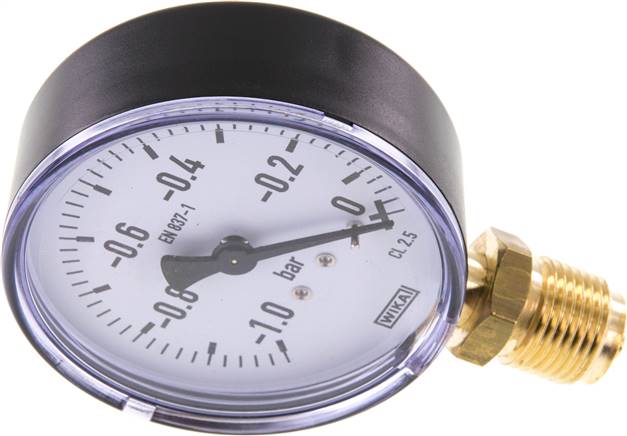 Manometer senkrecht, 80mm, -1 bis 0 bar