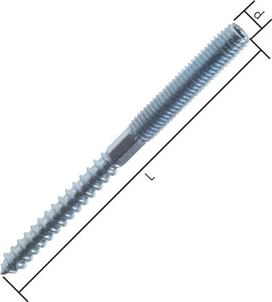 Stockschraube M 10x50, Stahl verzinkt Sternprofil (TX)