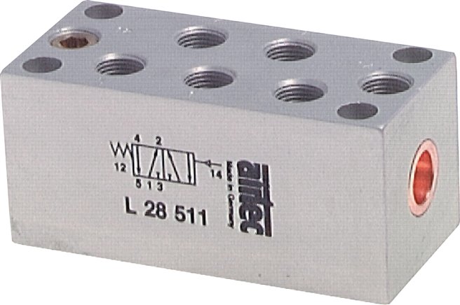 5/2-Wege Pneumatikventil mit Feder, G 1/8", Anschlüsse oben