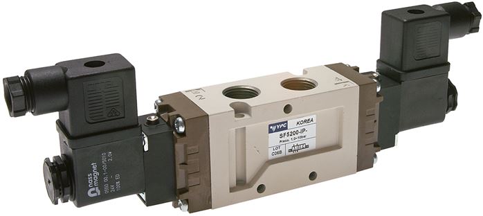 5/2-Wege Magnetventil, G 3/8", Impulsventil, 24 V=