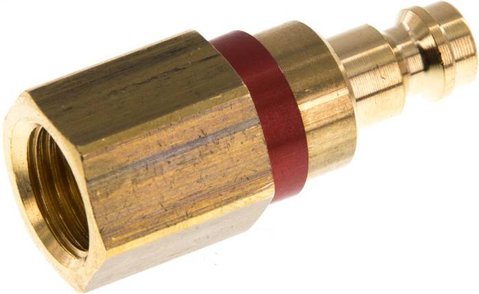 Kupplungsstecker (NW5) G 1/4"(IG), Messing, rot