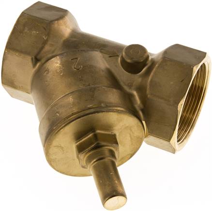 Schrägsitz-Rückschlagventil, Rp 1-1/2", PN 16 / FKM-Dichtung, Messing