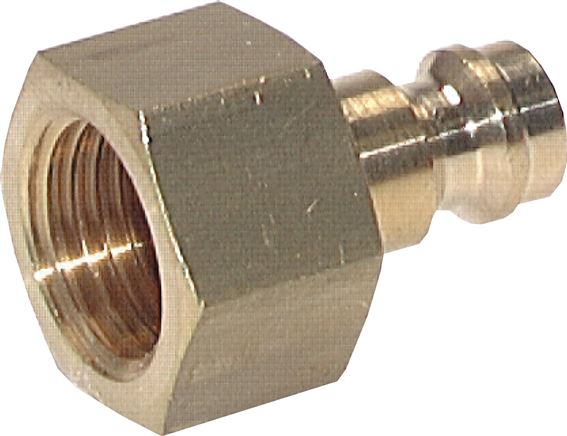 Kupplungsstecker (NW5) G 1/8"(IG), Messing, beidseitig absperrend, rot