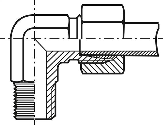 Winkel-Schneidringverschraub. G 3/4"-20 S (M30x2), Stahl verzinkt