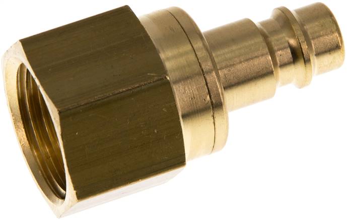 Kupplungsstecker (NW7,2) G 1/2"(IG), Messing, beidseitig absperrend