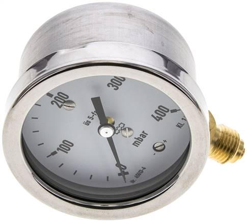 Manometer senkrecht 63mm, 0 - 400 mbar, G 1/4"
