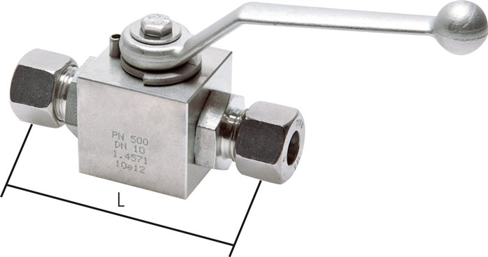 Hochdruck-Kugelhahn, Edelstahl, 16 S (M24x1,5), -0,999 bis 400bar