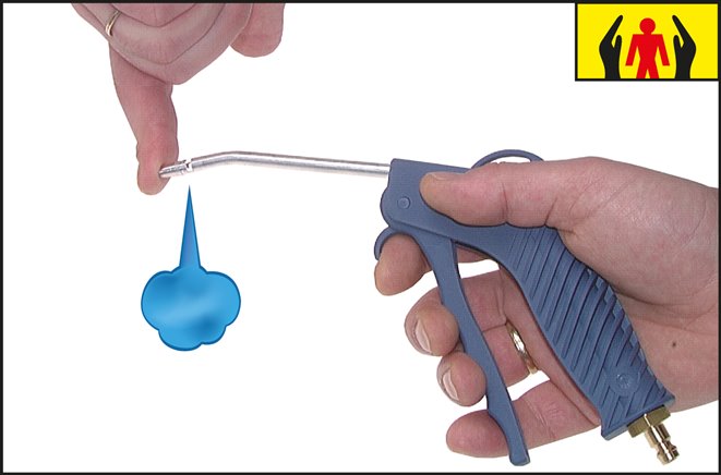 Kunststoff Ausblaspistole,Verlängerungsrohr/Sicherheitsdüse, mit Schlauchtülle 6 mm