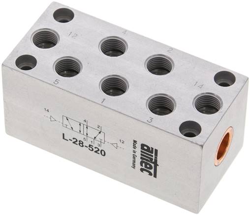 5/2-Wege Pneumatikimpulsventil, G 1/8", Anschlüsse oben