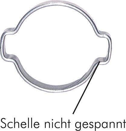 2-Ohr-Schlauchschelle 11 - 13mm, Stahl verzinkt (W1), Breite 7mm