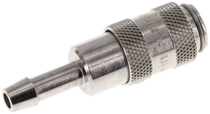Schnellkupplung (NW2,7) 4mm Schlauch, Messing, für Stecker beidseitig absperrend