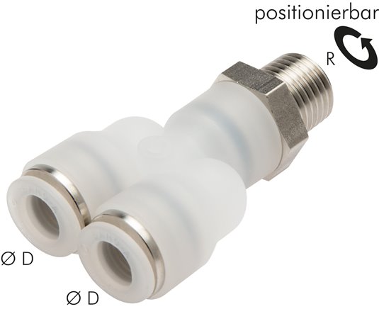Y-Steckanschluss G 3/8"-12mm, IQS-PVDF