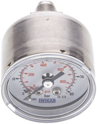ES-Manometer waagerecht, 40mm, 0 - 60 bar, G 1/8"