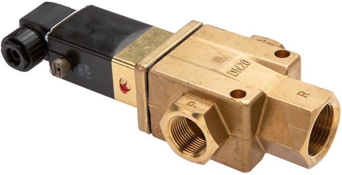 3/2-Wege Magnetventil G 1/2" (Abluft G 3/4") stromlos geöffnet (NO) 24V=