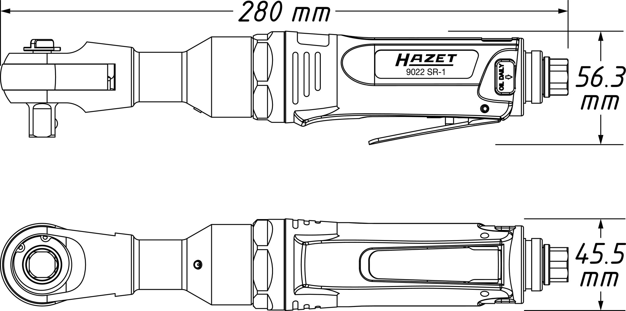 HAZET Schlag-Ratschenschrauber 9022SR-1