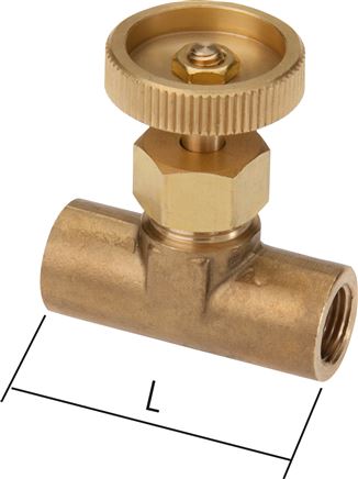 Nadel-Absperrventil, Messing, G 1/8" (IG), -0,95 bis 15bar