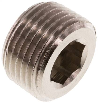 Verschlussstopfen Innenskt. R 3/8", Messing vernickelt