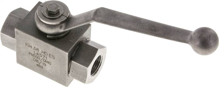 Hochdruck-Kugelhahn, Edelstahl, G 3/8", -0,999 bis 500bar