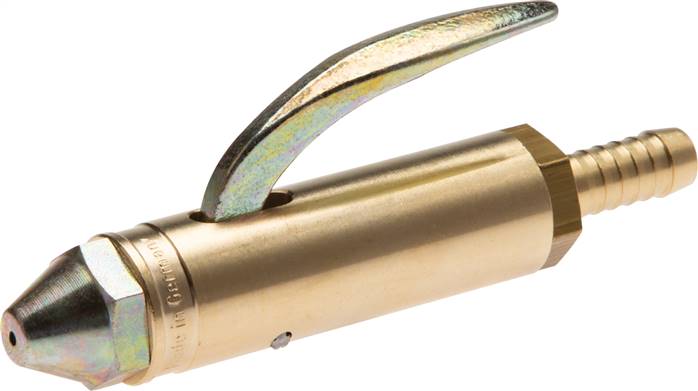 Gerader Ausblashahn, mit Schlauchanschluss 6 mm, Messing