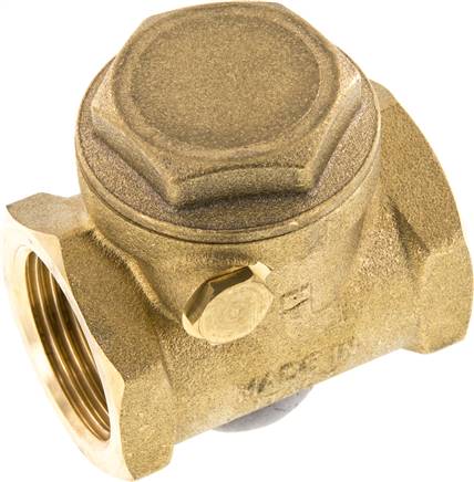 Rückschlagklappe G 1", PN 12, Messing, weich dichtend