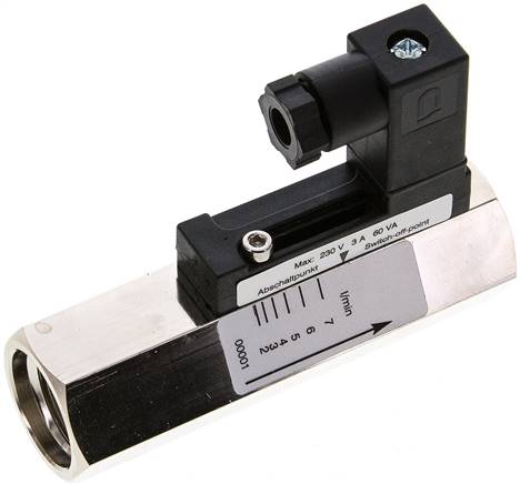 Durchflusswächter G 1/2" (IG), 2 - 7 l/min, Messing vernickelt