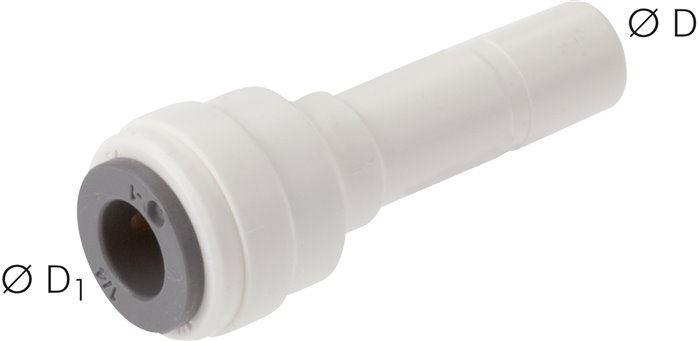 Reduzierung Stecknippel 8 x Schlauch 1/4" (6,35 mm), IQS-LE (EPDM-Dichtung)