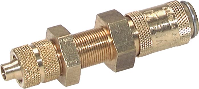 Schott-Schnellkupplung (NW2,7) 4,3x3mm Schlauch, Messing, für Stecker beidseitig absperrend