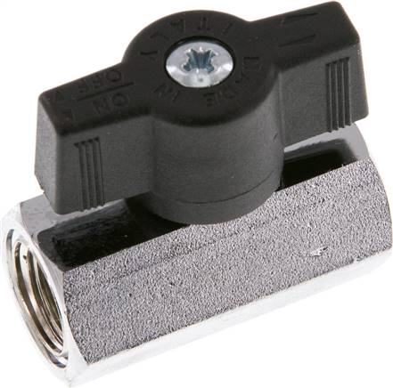 Messing-Minikugelhahn G 1/4" Innengewinde, PN 15, Flügelgriff