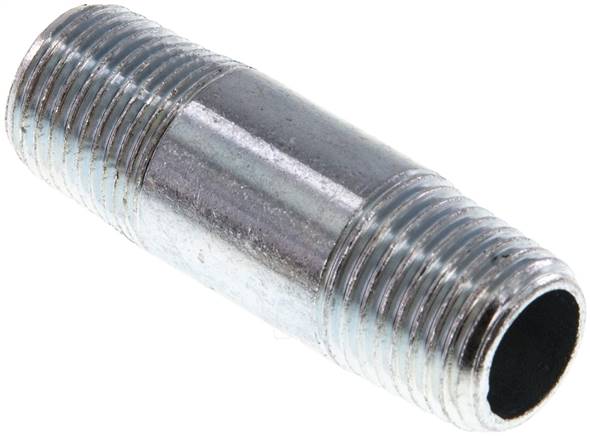 Rohrdoppelnippel R 1/4"-40mm, Stahlrohr ST 37 verzinkt