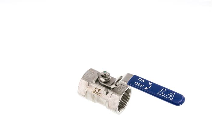 1-teiliger Edelstahl-Kugelhahn, G 1-1/2", 0 bis 63bar