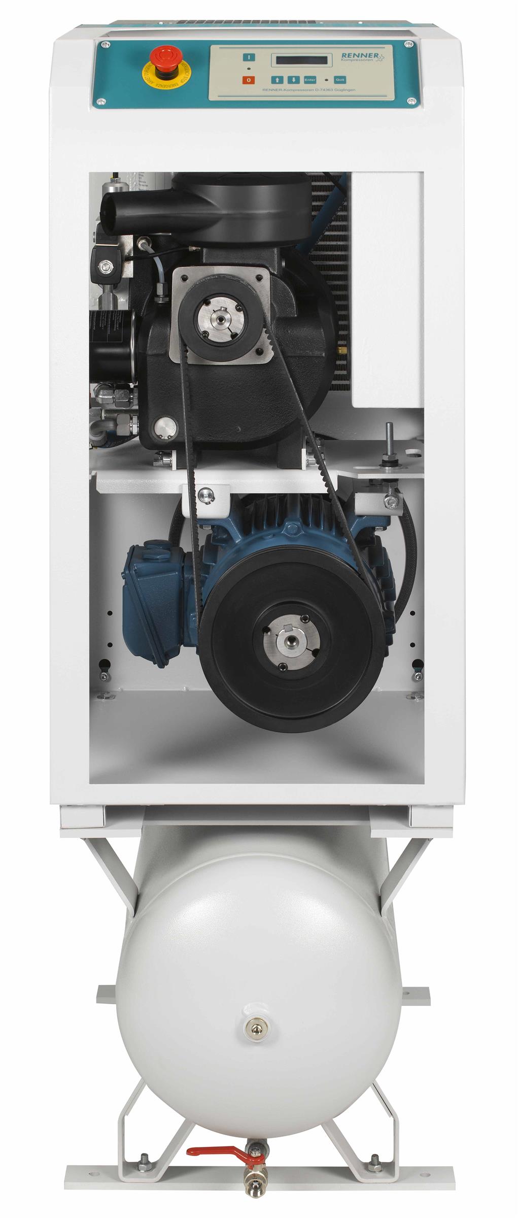 RENNER-Kompressor RSDKF-PRO 5,5 90L Behälter inkl. Kältetrockner - frequenzgeregelte Schraube