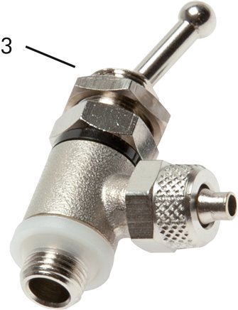 Kipphebelventil 3/2-Wege, Druckeingang: Hohlschraube, 10 x 8 mm (außen x innen)-