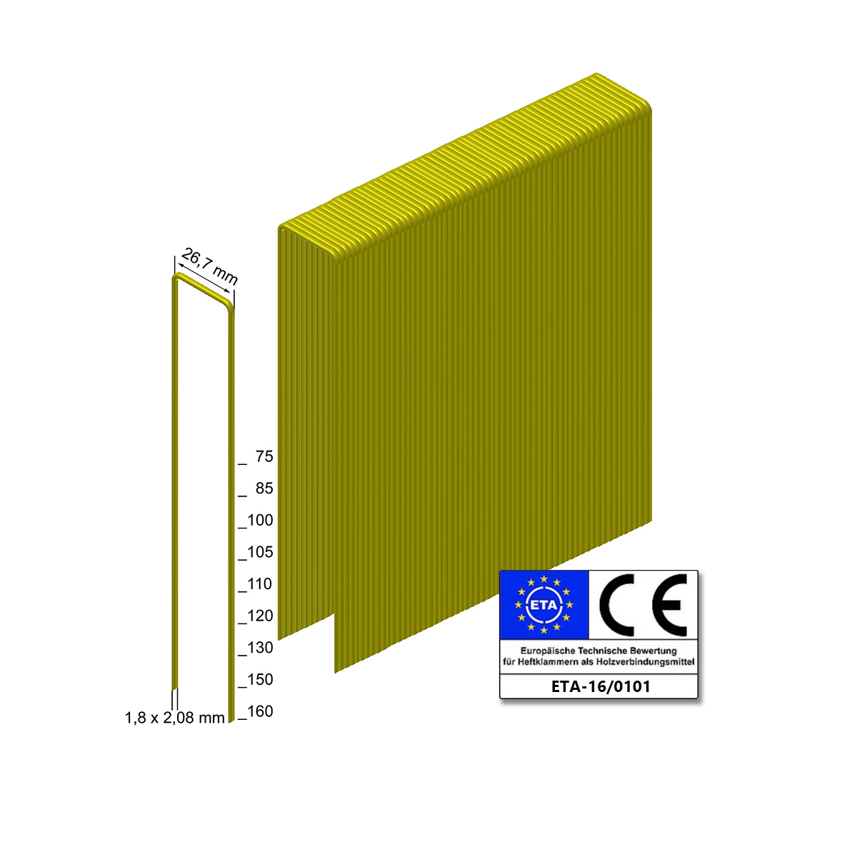 Prebena Heftklammern WD44CSVHA-ETA stark verzinkt geharzt