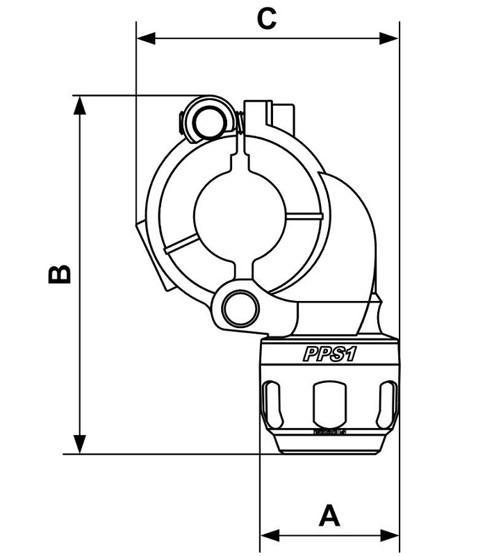 PREVOST-ABZWEIGFLANSCH für Rohr mit außen-Ø = 80 für Rohr mit außen-Ø = 32