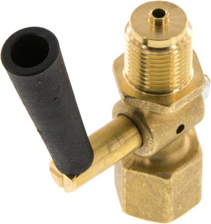 Manometer-Absperrhahn G 1/2" Muffe - Zapfen, Messing, ohne Prüfanschluss