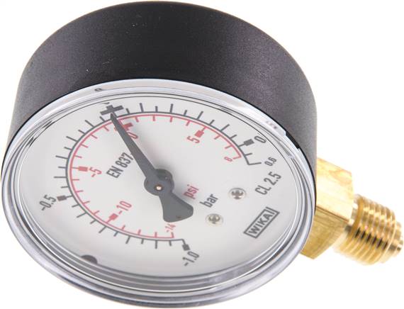 Manometer senkrecht (KU/Ms), 63mm, -1 bis 0,6 bar, G 1/4"