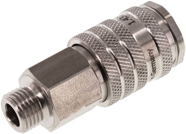 Schnellkupplung (NW7,2) G 1/4"(AG), Edelstahl, mit Kugelverriegelung