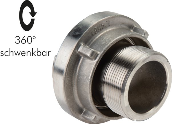 Storz-Kupplung G 2"(AG), 52-C, Aluminium (geschmiedet) Typ STKG 66/20 A-DR