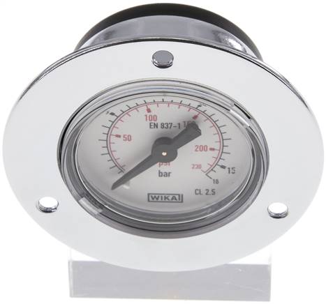Einbaumanometer (CrNi/Ms), Frontring, 40mm, 0 - 16 bar