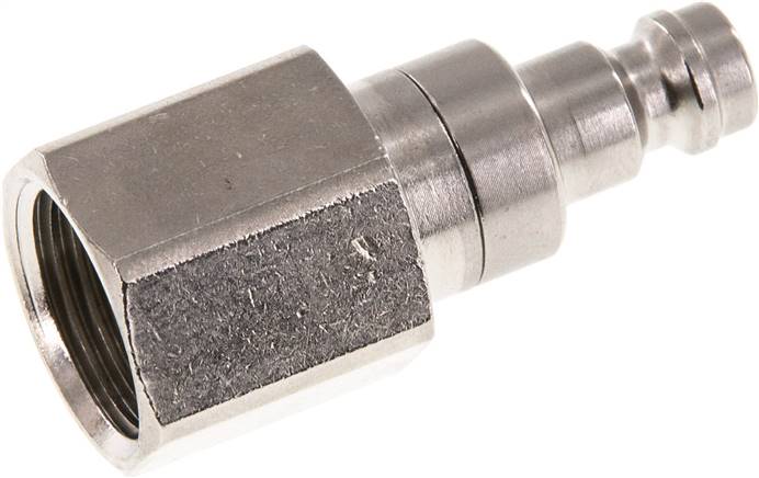 Kupplungsstecker (NW5) G 3/8"(IG), Messing vernickelt, beidseitig absperrend