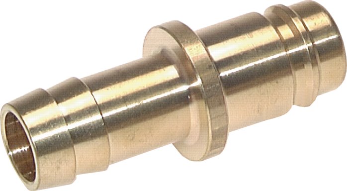 Kupplungsstecker (NW15) 13 (1/2")mm Schlauch, Messing, beidseitig absperrend