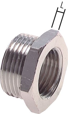 Reduziernippel G 3/4"(AG)-G 3/8"(IG), Messing vernickelt